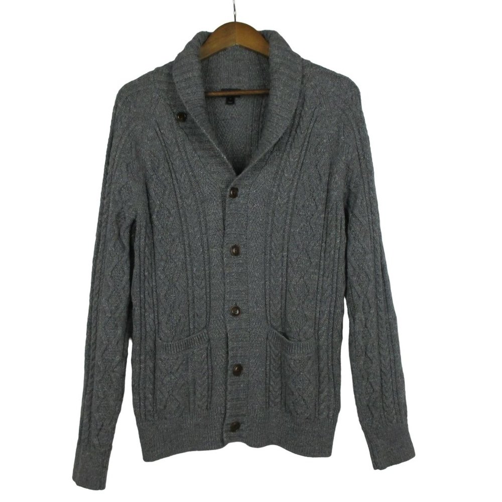 J. Crew Cable-knit Shawl Collar 100% Cotton Cardigan Sweater M